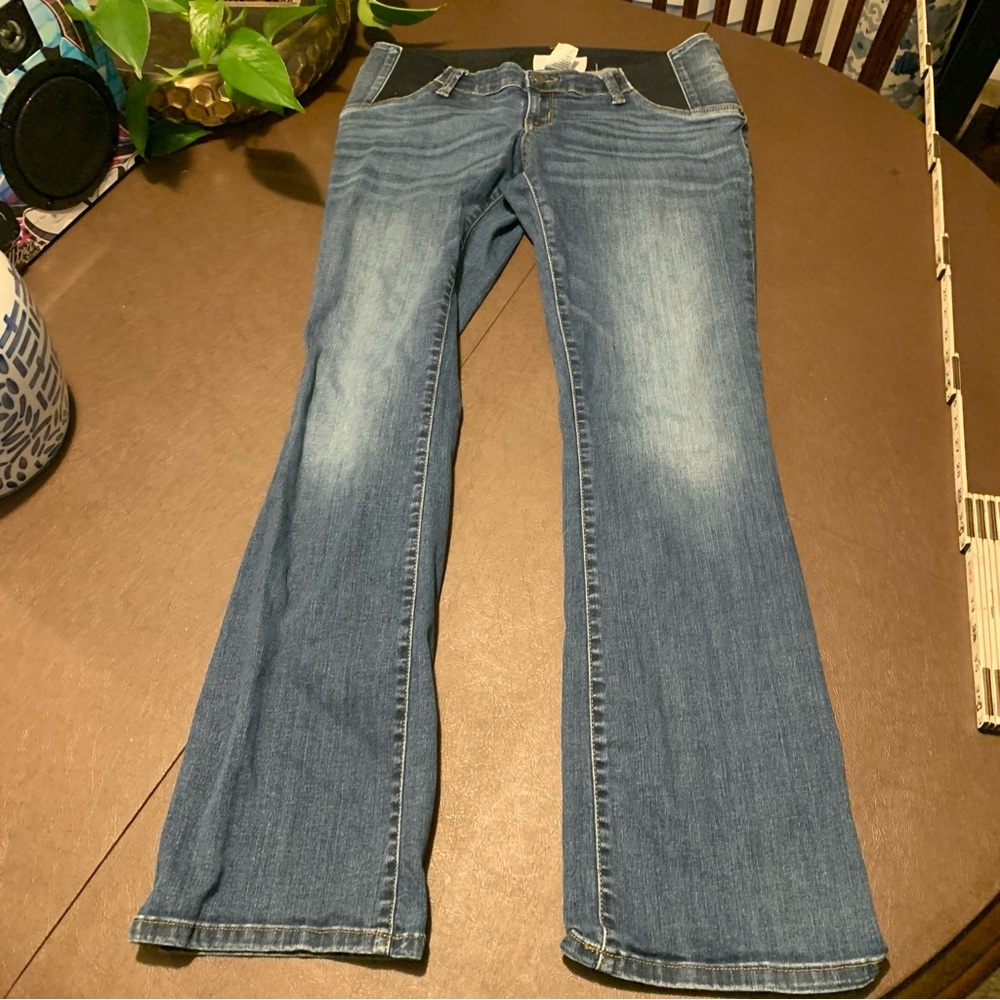 LotI Of 2 Isabel Maternity Medium Wash Skinny Boot Cut Jeans Size 8 - Picture 10 of 16